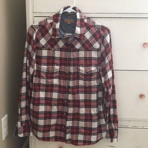 Three flannel shirts.